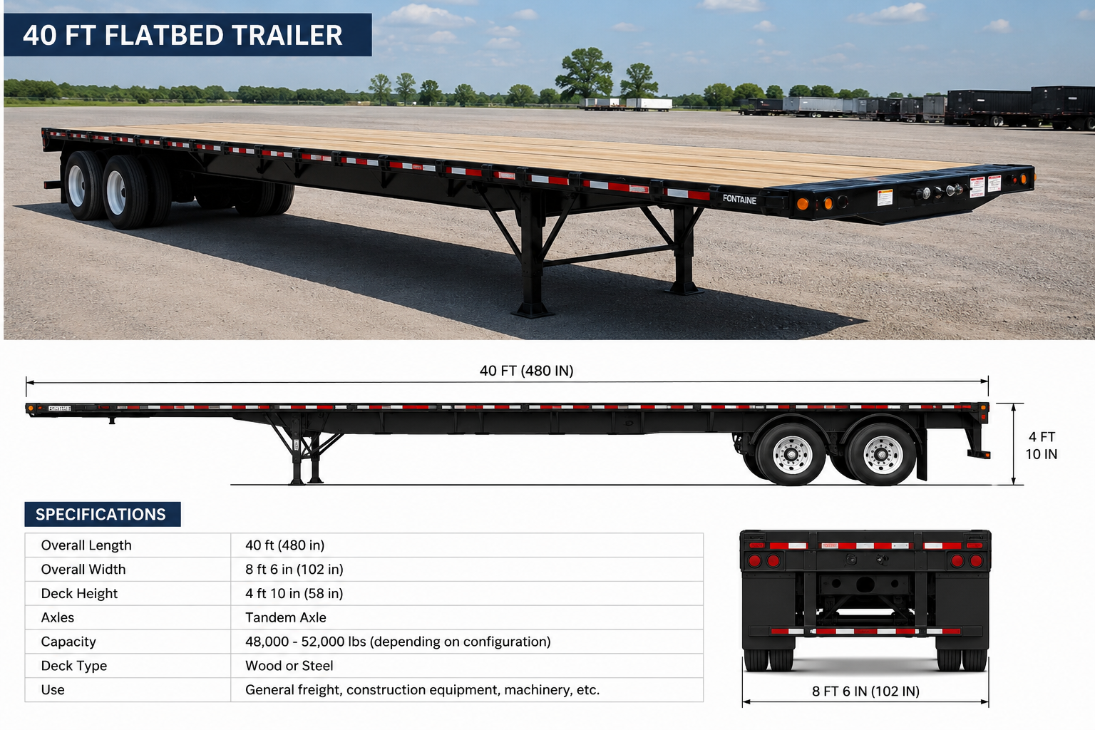 40 Feet Flat Bed